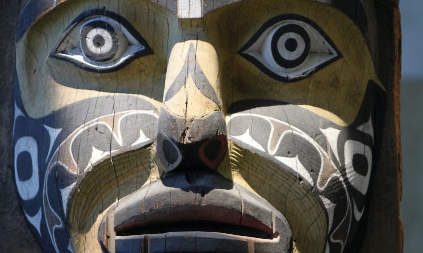 Détail d'un totem au musée d'anthropologie. Détail d'un totem au musée d'anthropologie.