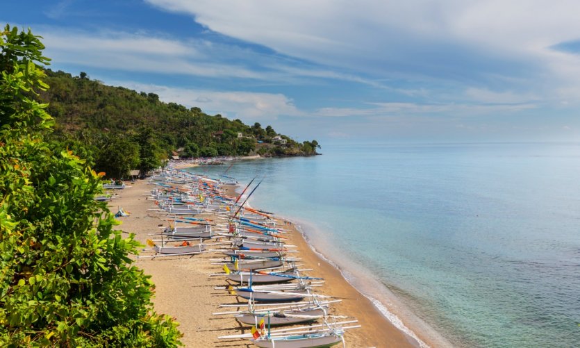 La plage de Amed. La plage de Amed.