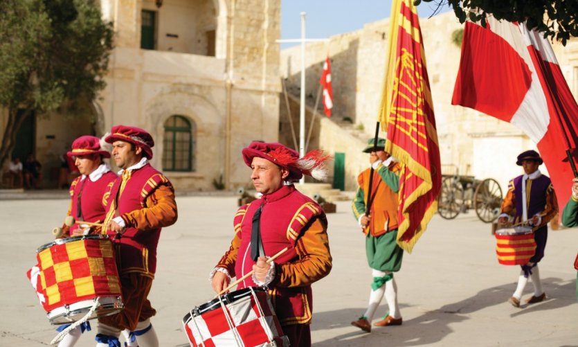 Parade of Maltese knights on the streets of Valletta. Parade of Maltese knights on the streets of Valletta.
