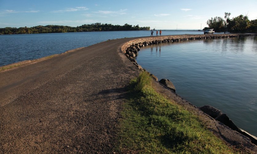 The dam allows you to get to the south of the island from Ambodifotatra, Sainte-Marie The dam allows you to get to the south of the island from Ambodifotatra, Sainte-Marie