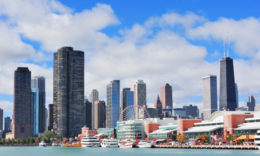Chicago et le lac Michigan. Chicago et le lac Michigan.