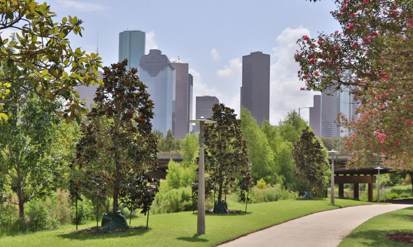 Houston entre verdure et buildings. Houston entre verdure et buildings.