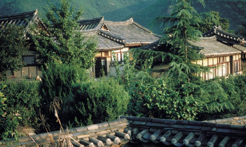 <p>Pueblo de Hahoe, casas patriciadas.</p> <p>Pueblo de Hahoe, casas patriciadas.</p>