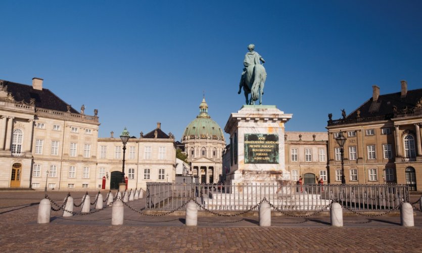 Amalienborg Palace square. Amalienborg Palace square.