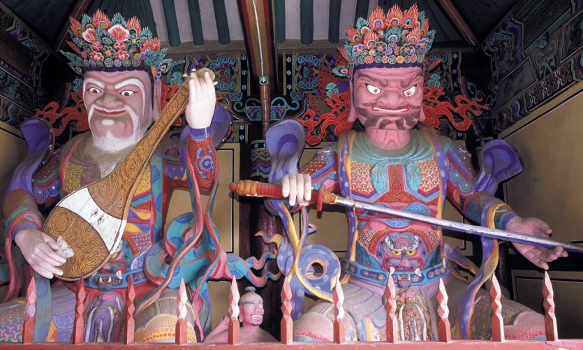 <p>Los guardianes de los cuatro puntos cardinales del templo Gwanchoksa.</p> <p>Los guardianes de los cuatro puntos cardinales del templo Gwanchoksa.</p>