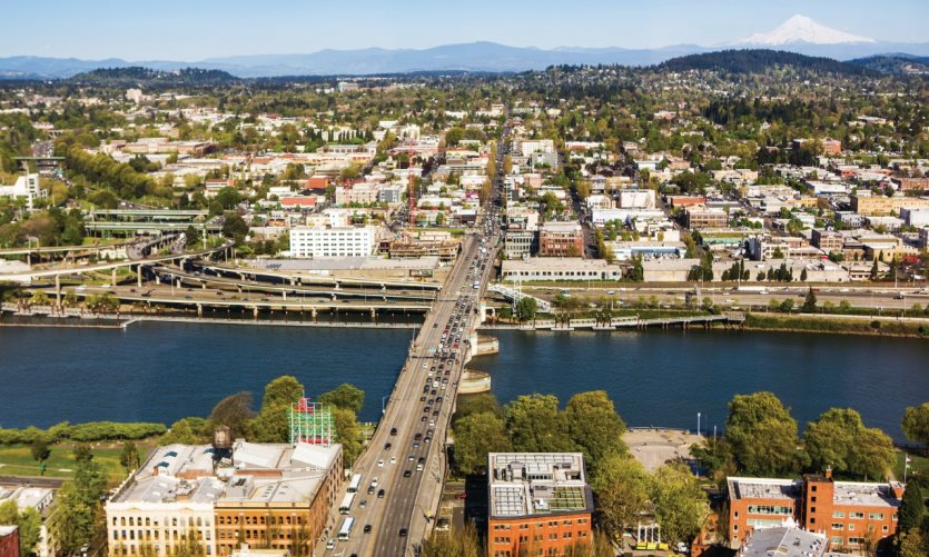 Vue sur Portland. Vue sur Portland.