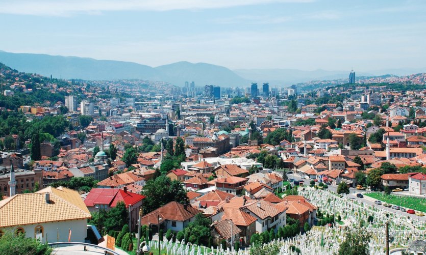 Vue sur Sarajevo depuis le fort. Vue sur Sarajevo depuis le fort.