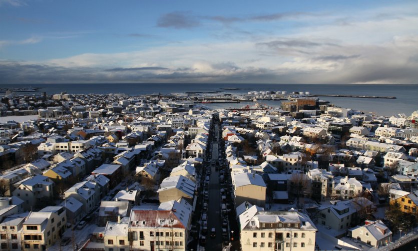 Vue depuis le sommet de la cathédrale d'Hallgrim. Vue depuis le sommet de la cathédrale d'Hallgrim.