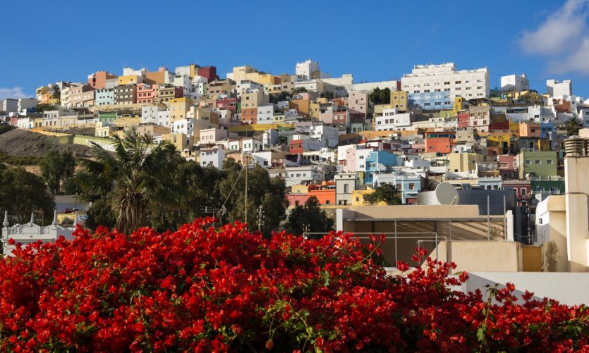 Vieilles maisons colorées dans les quartiers résidentiels de Las Palmas. Vieilles maisons colorées dans les quartiers résidentiels de Las Palmas.