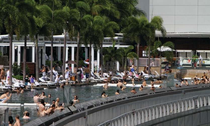 Piscine au sommet de l'hôtel Marina Bay Sands Piscine au sommet de l'hôtel Marina Bay Sands