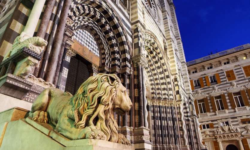 Détail de la cathédrale San Lorenzo de Gênes. Détail de la cathédrale San Lorenzo de Gênes.