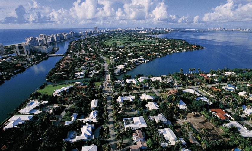 Vista aérea de Miami Beach. Vista aérea de Miami Beach.