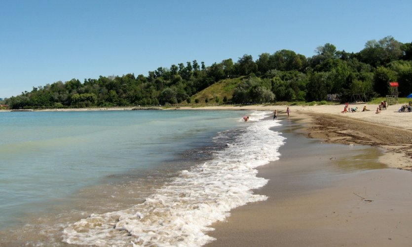 La plage Rotary Cove à Goderich. La plage Rotary Cove à Goderich.