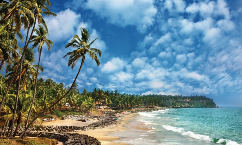 Plage d'Odayam à Varkala. Plage d'Odayam à Varkala.