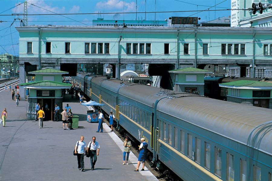 La gare centrale de Novossibirsk, plus grande gare ferroviaire de Sibérie Stéphan SZEREMETA