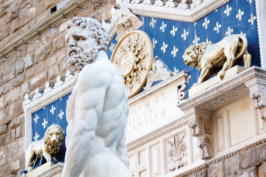 Piazza della Signoria, façade du Palazzo Vecchio. Maxence GORREGUES