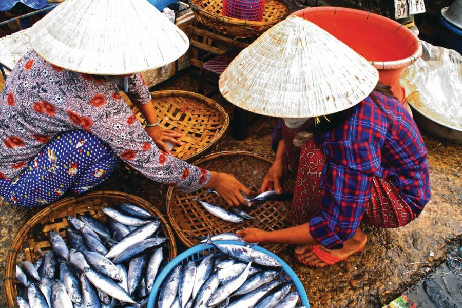 Vendeuse de poissons à Hôi An. Psop Photo - Fotolia
