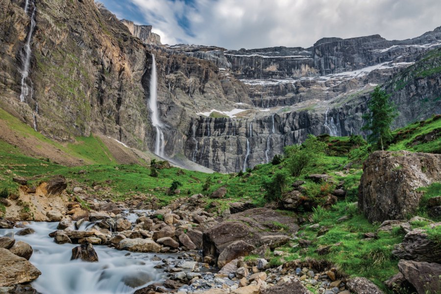 Waterfall at Cirque de Gavarnie, French Pyrenees 