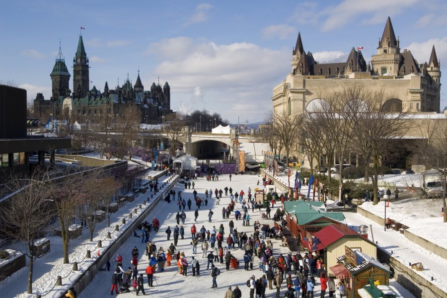 La patinoire du canal Rideau à Ottawa. Tourisme Ottawa