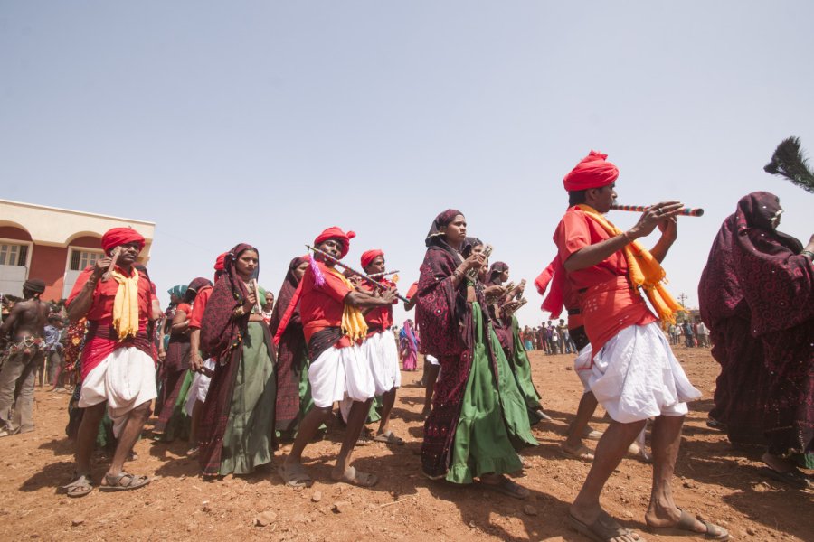 Musiciens de la tribu bhil lors d'un festival. CRS PHOTO - Shutterstock.com