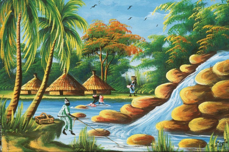 Peinture de l'île de Fadiouth. Author's Image