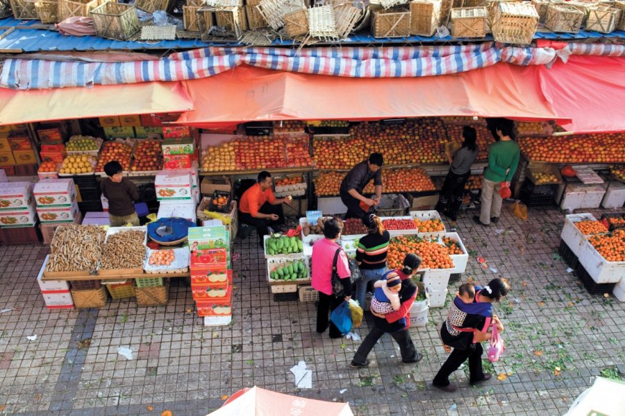 Marché de Jinghong. Alamer - Iconotec