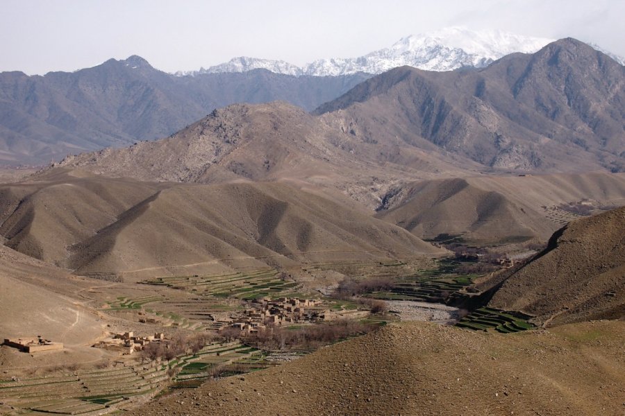 Vue sur un village de la vallée d'Uzbeen, district de Surobi. VINCENT RONCO