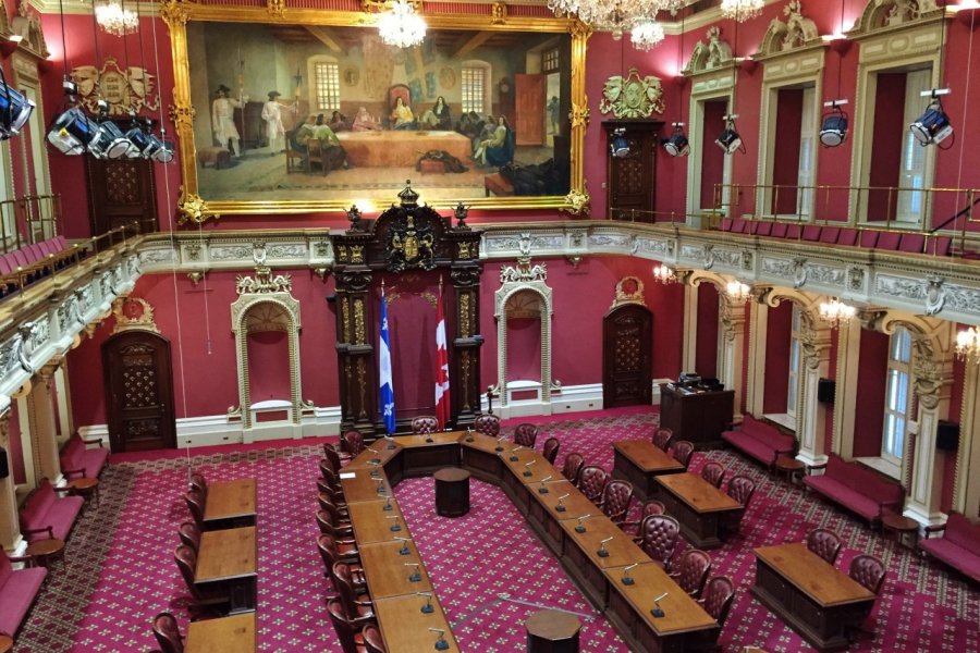 Salle du Conseil législatif à l'Assemblée nationale du Québec. Valérie FORTIER