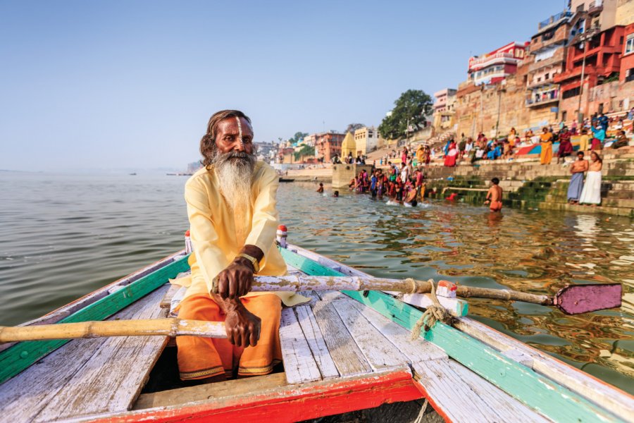 Sadhu sur le Gange, Varanasi. hadynyah