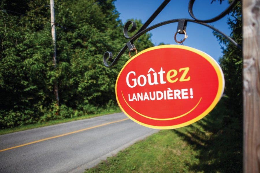 Panneau de la route gourmande Tourisme Lanaudière