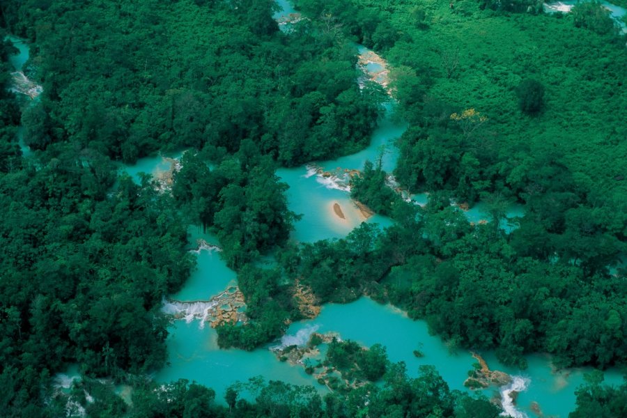 Les cascades d'Agua Azul doivent leur nom à la couleur bleutée de l'eau. Eric Martin - Iconotec