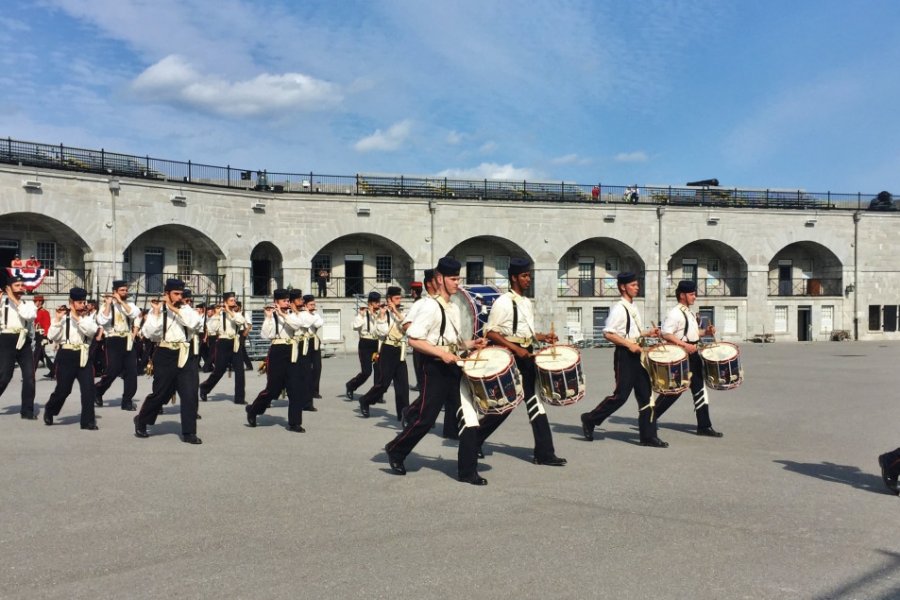 Répétition pour le Sunset Ceremony à Fort Henry. Valérie FORTIER