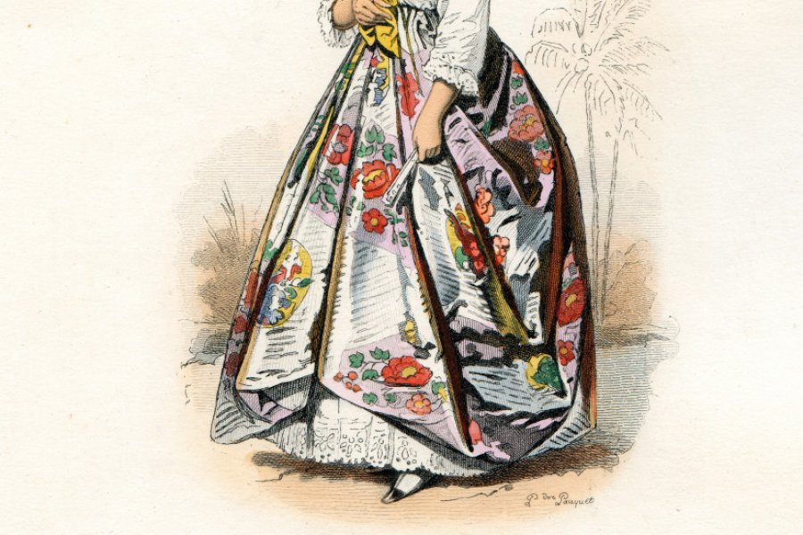 Illustration d'une femme martiniquaise au XIXe siècle. (© duncan1890 - iStockphoto.com))