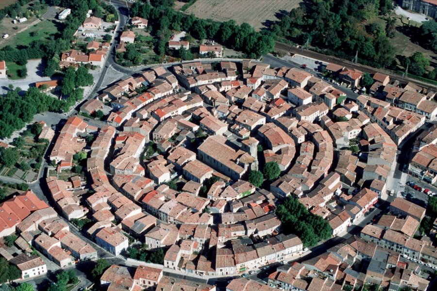 La bastide de Bram, vue du ciel 