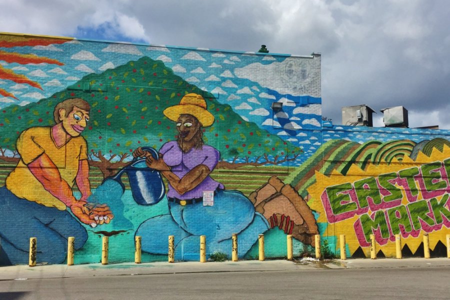 Une des murales du Eastern Market à Detroit. Valérie FORTIER