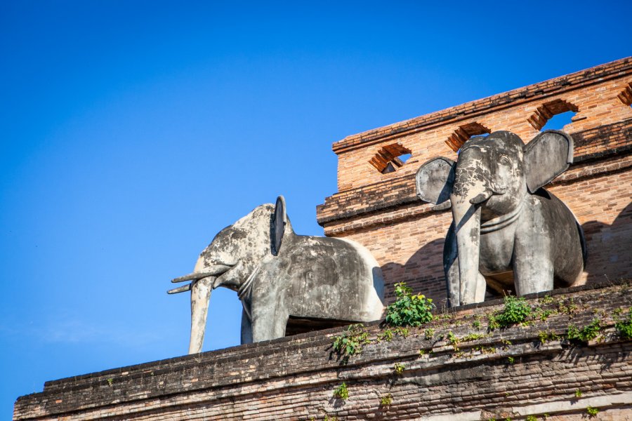 Détails architecturaux de Wat Chedi Luang. Anya Newrcha - Shutterstock.com