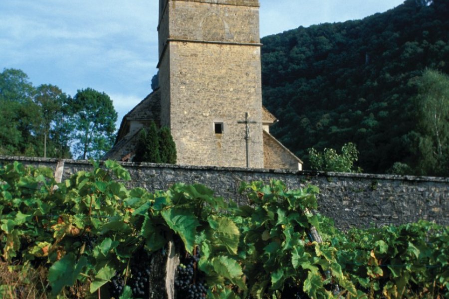 L'église paroissiale Saint-Jean-Baptiste de Baume-les-Messieurs (© PIERRE DELAGUÉRARD - ICONOTEC))