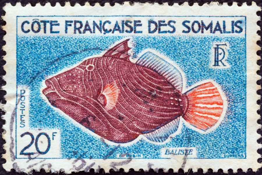 Timbre de la Côte française de Somalis, vers 1958. Lefteris Papaulakis - Shutterstock.com