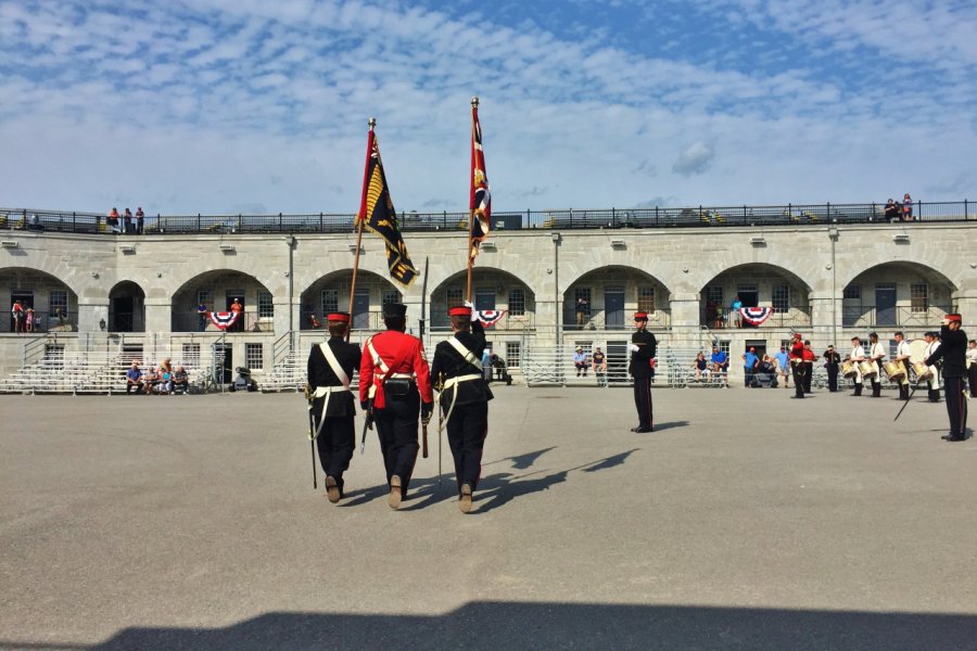 Répétition pour le Sunset Ceremony à Fort Henry. Valérie FORTIER