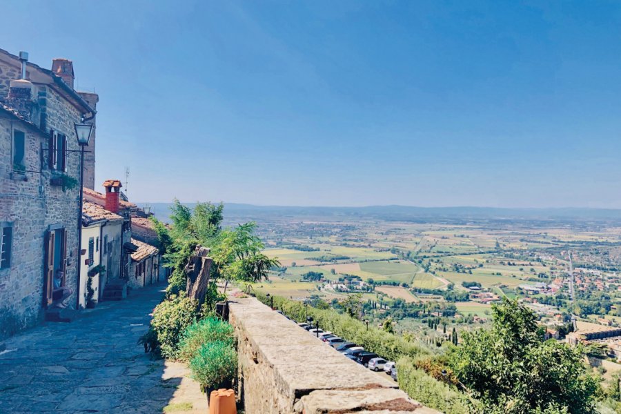 Depuis Cortona, vue panoramique sur la Valdichiana. Muriel PARENT