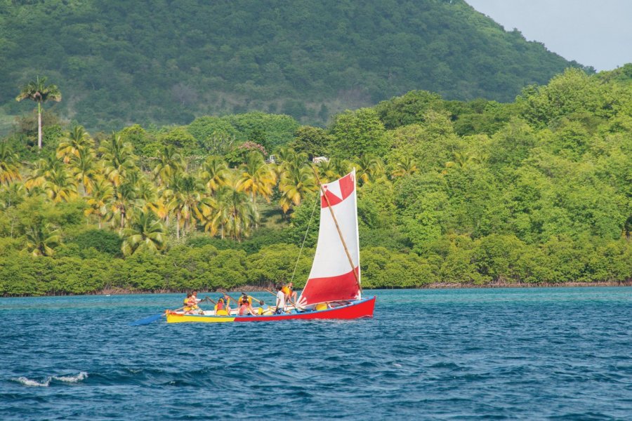 Navigation à la yole sur les eaux du Marin. Isabelle DREZEN