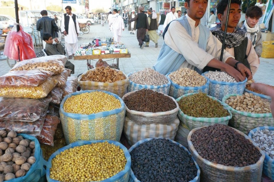 Vendeurs d'épices et de fruits secs à Mazar-e-Charif. Constance de Bonnaventure