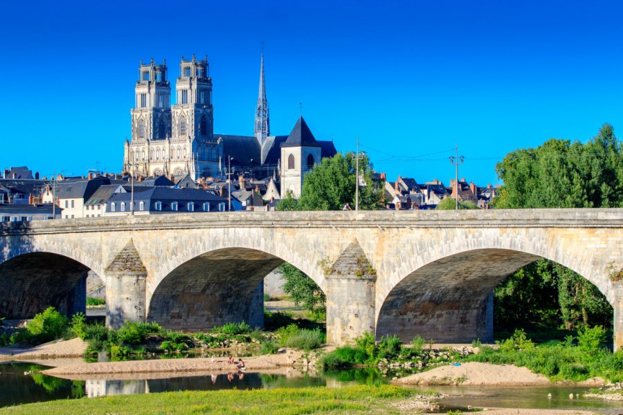 Vue sur le pont George V et la cathédrale Sainte-Croix d'Orléans. Pascal Ledard - Fotolia
