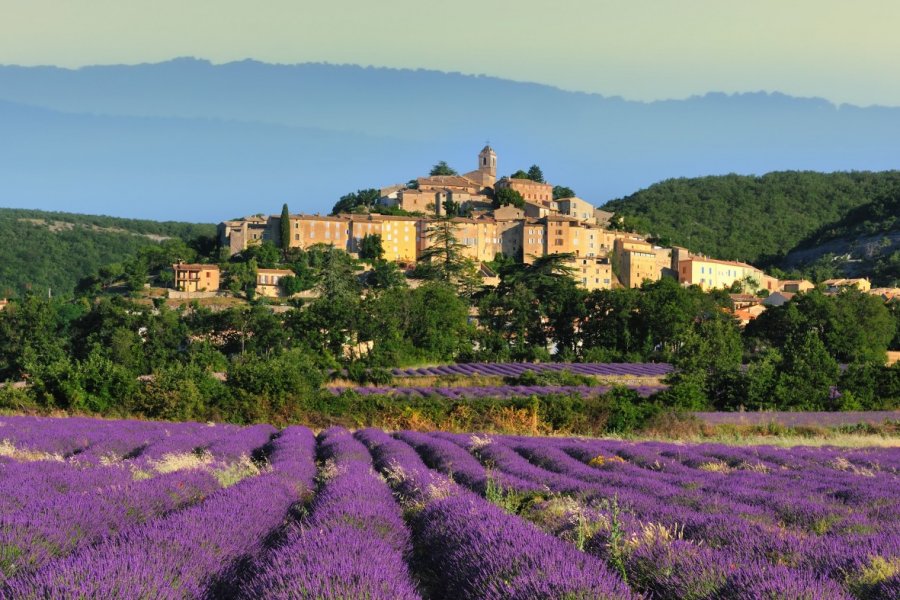 Village de Banon et ses champs de lavande. Tilio & Paolo - iStockphoto