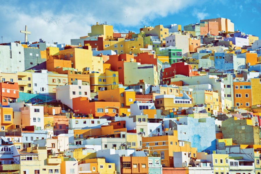 Façades colorées des maisons de Las Palmas. Sack - iStokphoto