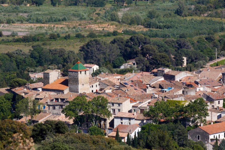 Saint-Jean-de-Fos, avec son clocher en tuiles vernissées. fovivafoto - stock.adobe.com