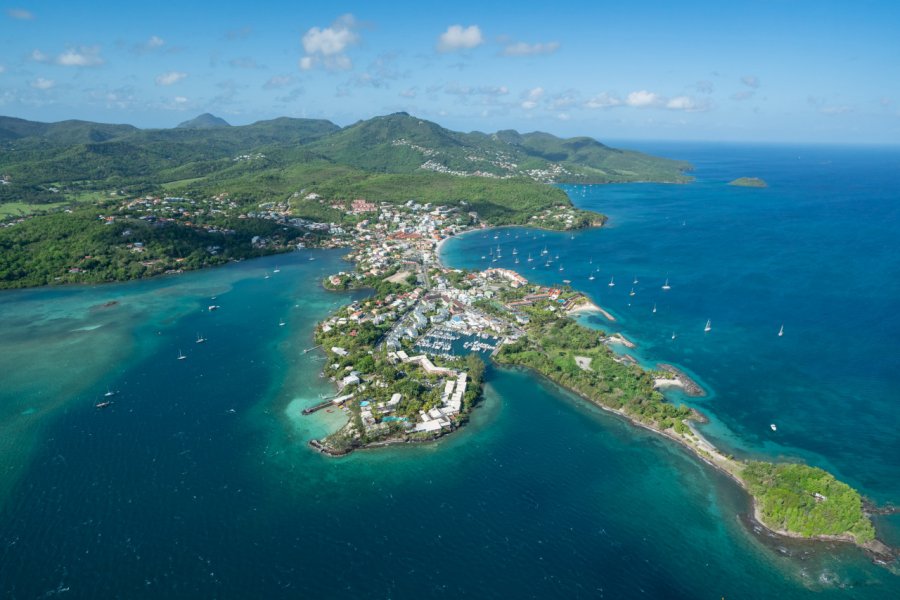 La Pointe du Bout vue du ciel, Les Trois-îlets. JCH DUSANTER