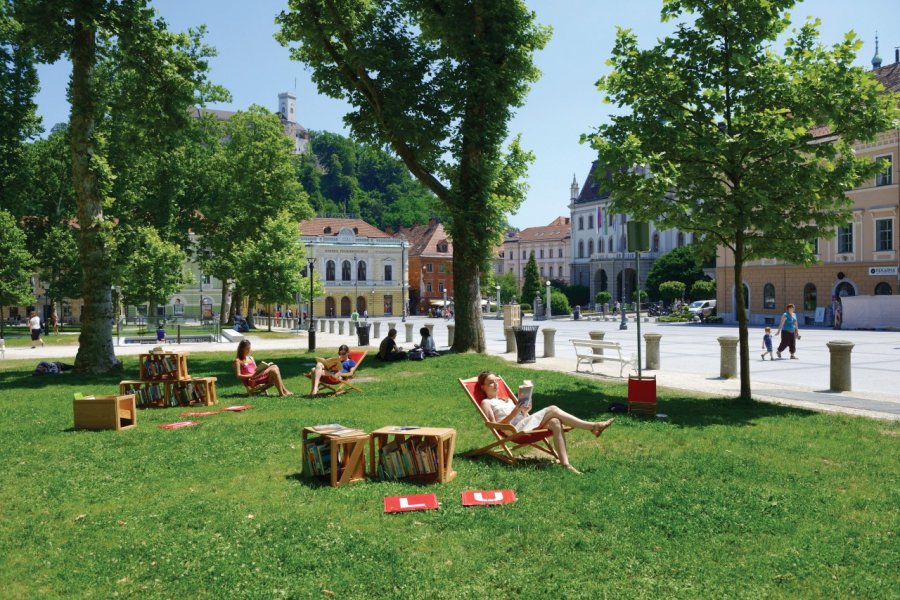 Bibliothèque sous les arbres. Ljubljana Tourism - Nea Culpa
