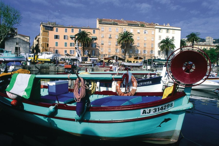 Bateaux de pêche dans le vieux port d'Ajaccio GIUSEPPE ROSSI - ICONOTEC