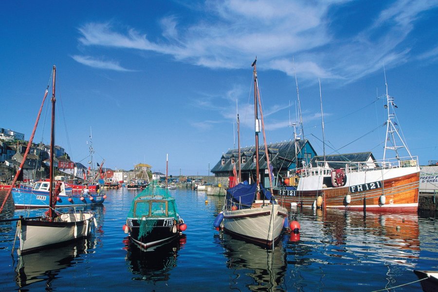 Port de pêche de Mevagissey, village situé près de Saint-Austell. Alamer - Iconotec